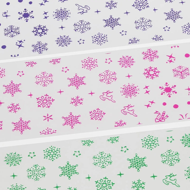 NFS-013 Snowflake & Reindeer - Christmas Transfer Foil Set   Naio Nails