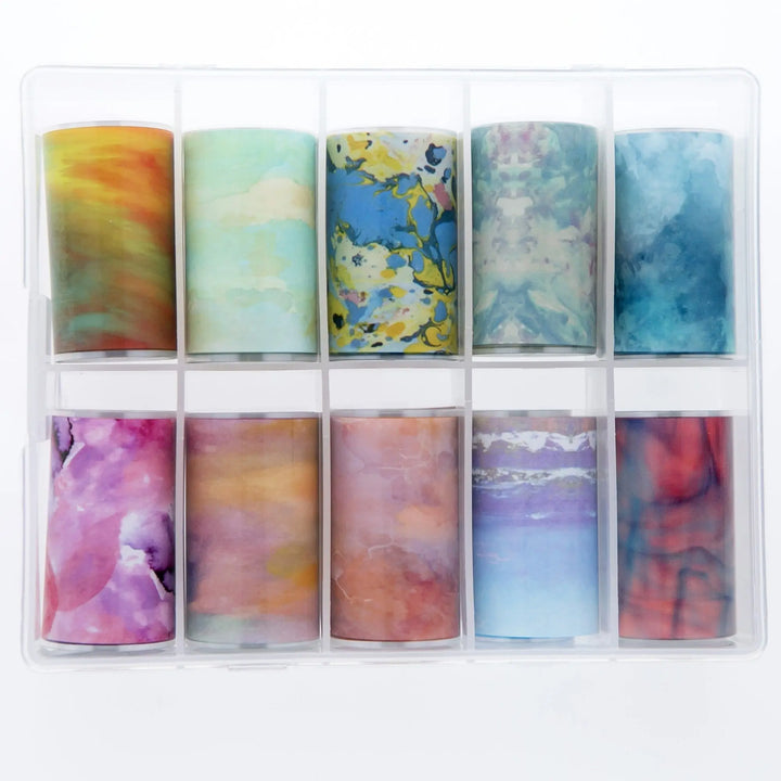 TFS-58 Vibrant Marble Selection of Foils   Naio Nails