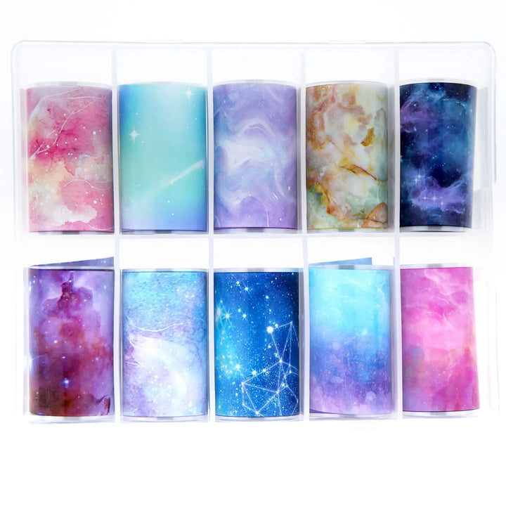 TFS-11 Constellation, Galaxy & Marble Set of Foil   Naio Nails