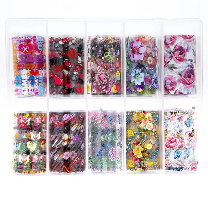 TFS-59 Love & Floral Patterned Foil   Naio Nails