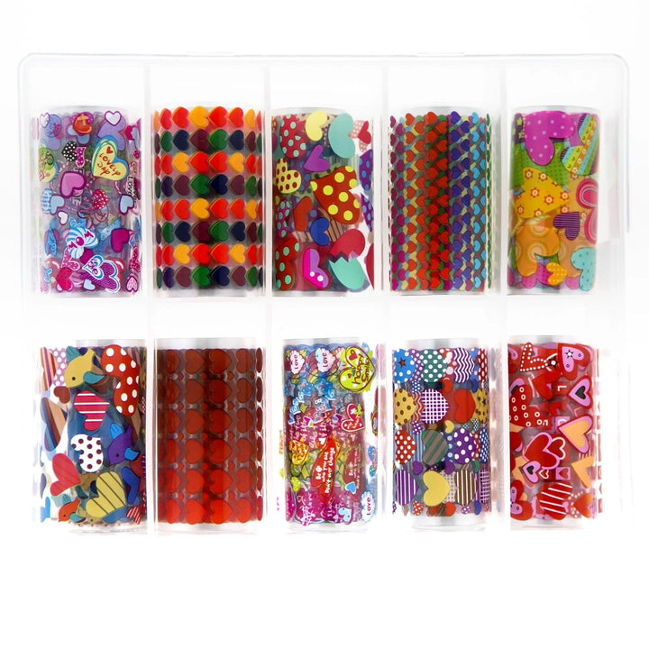 TFS-180 Colourful Hearts and Font Selection of Foils   Naio Nails