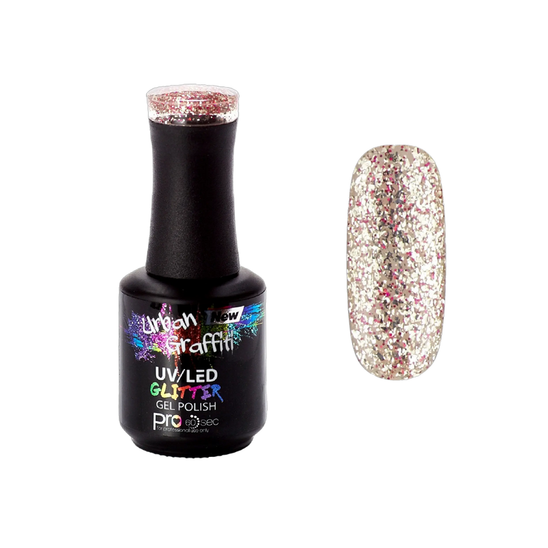 Cosmic Love - UGGP-A0916 Urban Graffiti Altın ve Kırmızı Simli Jel Oje 15ml