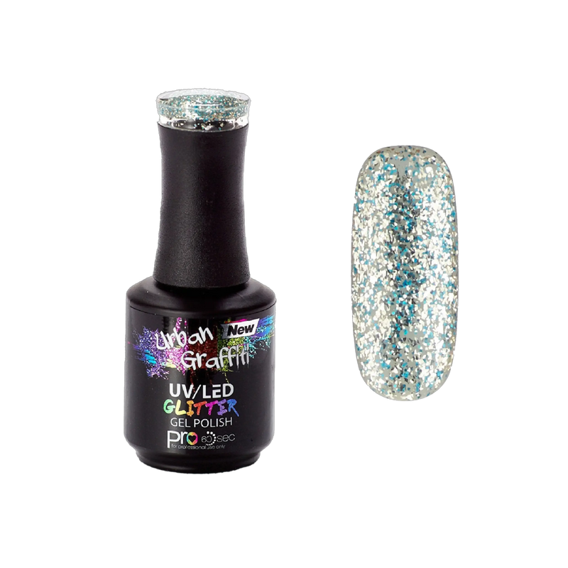 Kış Şelalesi - UGGP-A0912 Urban Graffiti Mavi ve Gümüş Simli Jel Oje 15ml